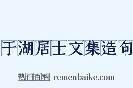 于湖居士文集造句是什么意思的图片